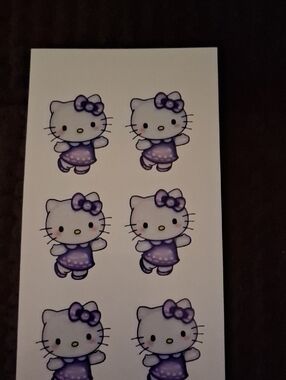 Hello Kitty White & Purple Character Sticker Sheet 6 Sticker